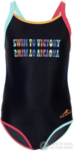 Aquafeel Swim To Victory VBack Girls Black/Multi