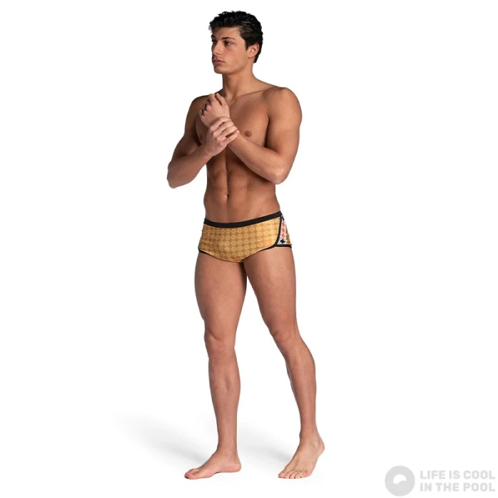 Arena 50th Gold Swim Low Waist Short Gold Multi/Black 4 Arena 50th Gold Swim Low Waist Short Gold Multi/Black - Image 2