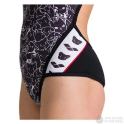 Arena B/W Kitties Super Fly Back One Piece Junior Black/White -Swimming Equipment Store arena b w kitties super fly back one piece junior black white original 3
