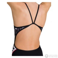 Arena B/W Kitties Super Fly Back One Piece Junior Black/White -Swimming Equipment Store arena b w kitties super fly back one piece junior black white original 4