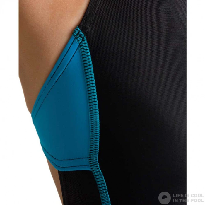 Arena Basics Swim Pro Back One Piece Junior Black/Turquoise 8 Arena Basics Swim Pro Back One Piece Junior Black/Turquoise - Image 6