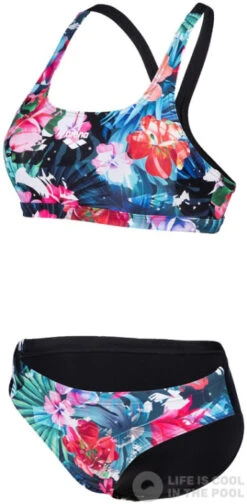 Arena Flower Bikini Swim Pro Back Black/Multi