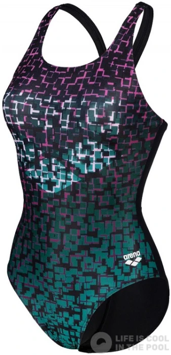 Arena Frame Swimsuit V Back Black/Lavanda/Multi 3 Arena Frame Swimsuit V Back Black/Lavanda/Multi