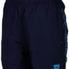 Arena Fundamentals Embroidery Boxer Junior Navy/Turquoise -Swimming Equipment Store arena fundamentals embroidery boxer junior navy turquoise original