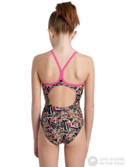 Arena Girls Swimsuit Lightdrop Back Allover Freak Rose/Black/Multi -Swimming Equipment Store arena girls swimsuit lightdrop back allover freak rose black multi original 3