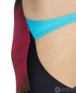 Arena Girls Swimsuit Swim Pro Back Placement Black/Martinica -Swimming Equipment Store arena girls swimsuit swim pro back placement black martinica original 4