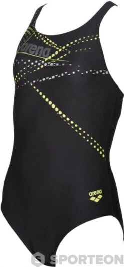Arena Glimmer One Piece Junior Black/Soft Green