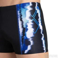 Arena Infinite Stripe Short Black/Neon Blue/Multi 10 Arena Infinite Stripe Short Black/Neon Blue/Multi -Swimming Equipment Store arena infinite stripe short black neon blue multi original 3