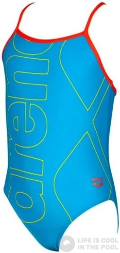 Arena Kids Girl One Piece Turquoise/Nectarine