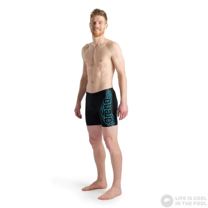 Arena Men Swim Mid Jammer Graphic Black 4 Arena Men Swim Mid Jammer Graphic Black - Image 2