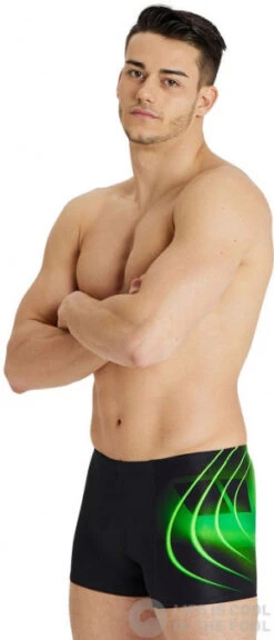 Arena Men Swim Short Placement Black/Soft Green -Swimming Equipment Store arena men swim short placement black soft green original 1