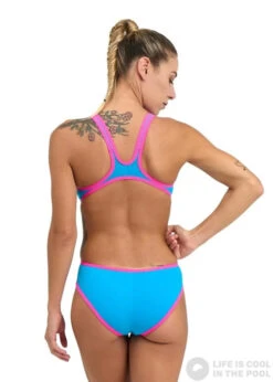 Arena One Biglogo One Piece Turquoise/Fluo Pink -Swimming Equipment Store arena one biglogo one piece turquoise fluo pink original 2