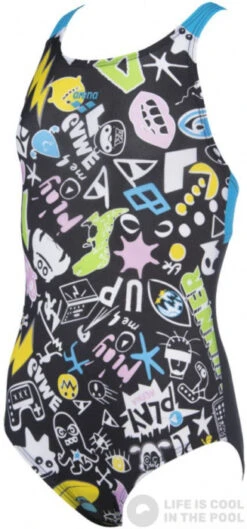 Arena Playful Swim Pro Back One Piece Junior Black/Turquoise