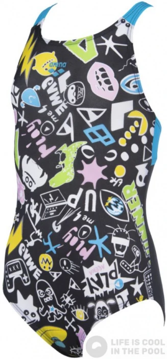 Arena Playful Swim Pro Back One Piece Junior Black/Turquoise 3 Arena Playful Swim Pro Back One Piece Junior Black/Turquoise