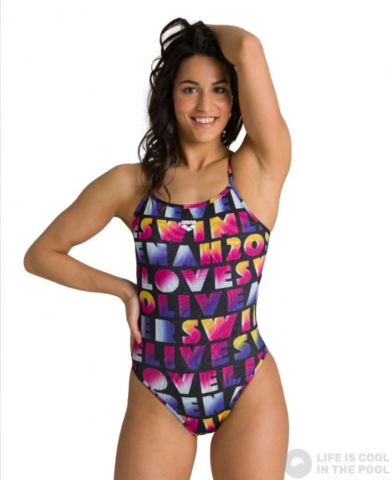 Arena Pop Reversible Challenge Back One Piece Black/Multi 5 Arena Pop Reversible Challenge Back One Piece Black/Multi - Image 3