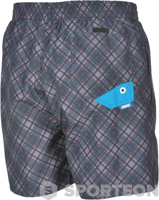 Arena Printed Check 2 Boxer Grey/Turquoise 5 Arena Printed Check 2 Boxer Grey/Turquoise - Image 3