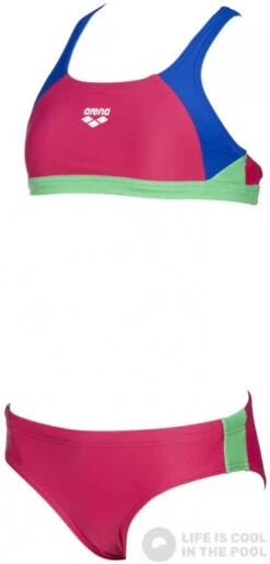 Arena Ren Two Pieces Junior Freak Rose/Neon Blue/Golf Green