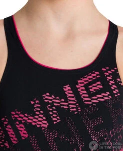 Arena Rhyming Swim Pro Back One Piece Junior Black/Freak Rose -Swimming Equipment Store arena rhyming swim pro back one piece junior black freak rose original 3