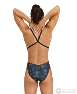 Arena Slow Motion Swimsuit Xcross Back Black/Turquoise/Multi -Swimming Equipment Store arena slow motion swimsuit xcross back black turquoise multi original 3