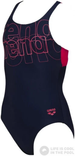 Arena Spotlight Swim Pro Back One Piece Junior Navy/Freak Rose