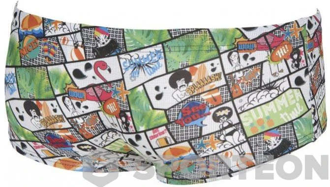 Arena Summer Comics Low Waist Short Shiny Green/Multi 5 Arena Summer Comics Low Waist Short Shiny Green/Multi - Image 3