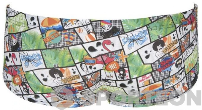 Arena Summer Comics Low Waist Short Shiny Green/Multi 6 Arena Summer Comics Low Waist Short Shiny Green/Multi - Image 4