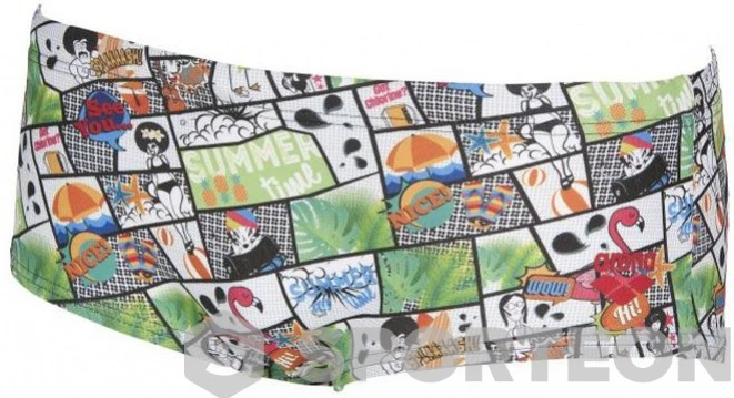 Arena Summer Comics Low Waist Short Shiny Green/Multi 3 Arena Summer Comics Low Waist Short Shiny Green/Multi