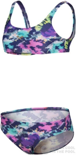 Arena Tie And Dye Bikini Top Girls Navy