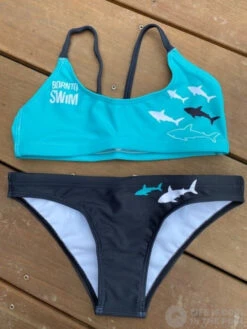 BornToSwim Sharks Bikini Black/Turquoise