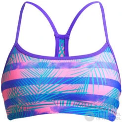 Funkita Pastel Palm Swim Crop Top