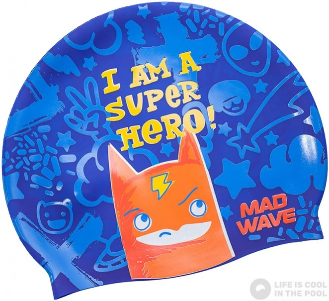 Mad Wave Super Hero Swim Cap Junior 3 Mad Wave Super Hero Swim Cap Junior