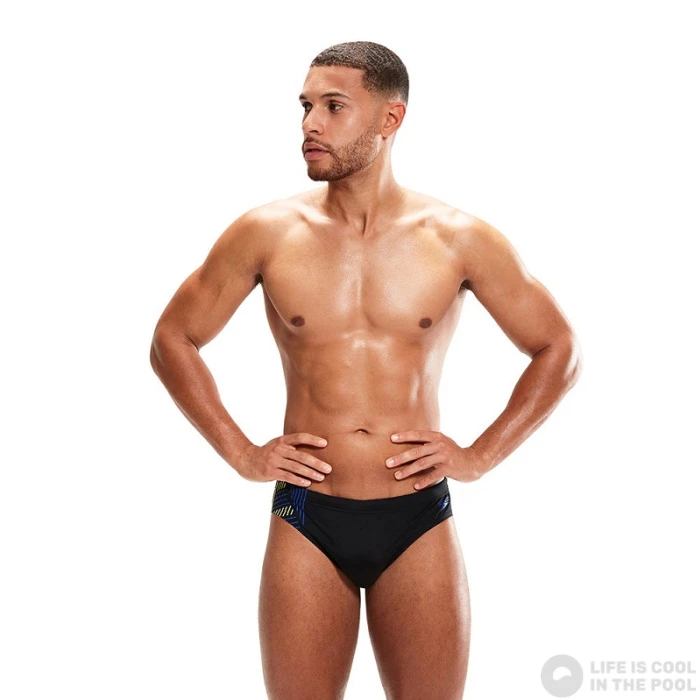 Speedo 7cm Tech Panel Brief Black/Chroma Blue/Spritz 4 Speedo 7cm Tech Panel Brief Black/Chroma Blue/Spritz - Image 2