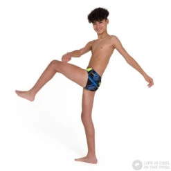 Speedo Allover 6.5cm Brief Boy True Navy/Bondi Blue/Fluo Yellow/White -Swimming Equipment Store speedo allover 6 5cm brief boy true navy bondi blue fluo yellow white original 2