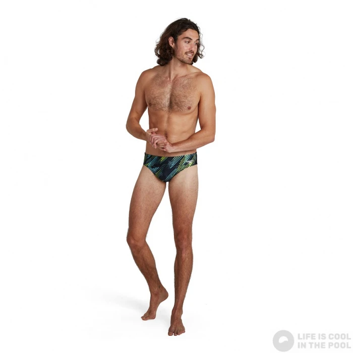 Speedo Allover 7cm Brief Black/Light Adriatic/Acid/USA Charcoal 4 Speedo Allover 7cm Brief Black/Light Adriatic/Acid/USA Charcoal - Image 2