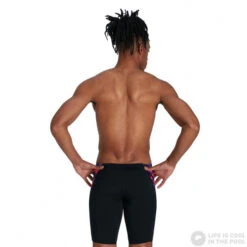 Speedo Allover Digital V-Cut Jammer Black/Phoenix Red/Blue Flame/Ultraviolet -Swimming Equipment Store speedo allover digital v cut jammer black phoenix red blue flame ultraviolet original 6