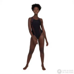 Speedo Allover Panel Laneback Black/Chocolate/Coco -Swimming Equipment Store speedo allover panel laneback black chocolate coco original 2