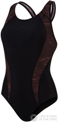 Speedo Allover Panel Laneback Black/Chocolate/Coco