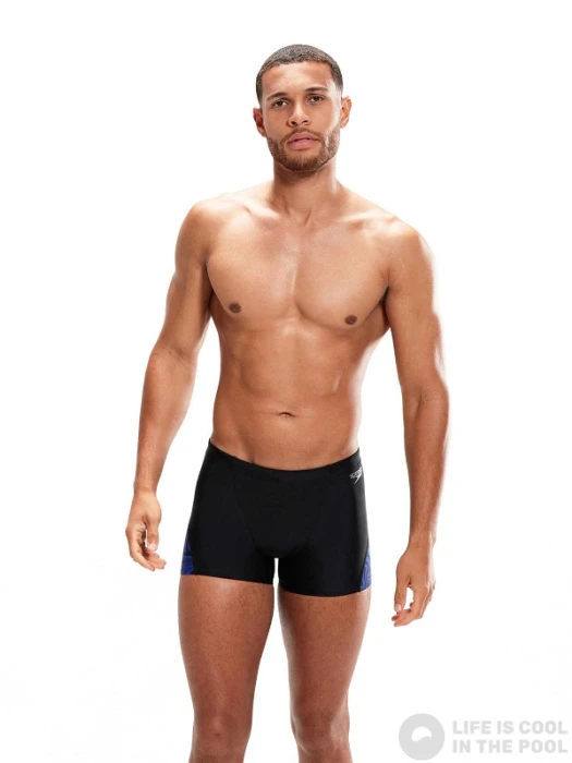 Speedo Allover V-Cut Aquashort Black/Chroma Blue 4 Speedo Allover V-Cut Aquashort Black/Chroma Blue - Image 2