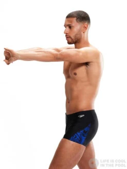 Speedo Allover V-Cut Aquashort Black/Chroma Blue 10 Speedo Allover V-Cut Aquashort Black/Chroma Blue -Swimming Equipment Store speedo allover v cut aquashort black chroma blue original 2