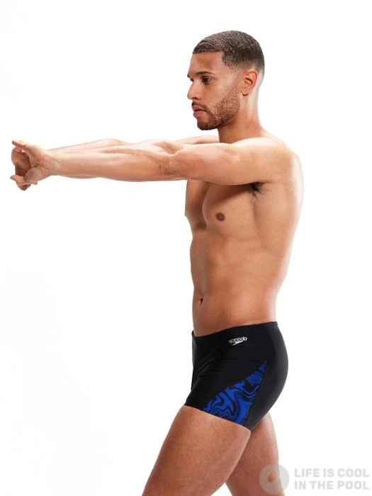 Speedo Allover V-Cut Aquashort Black/Chroma Blue 5 Speedo Allover V-Cut Aquashort Black/Chroma Blue - Image 3