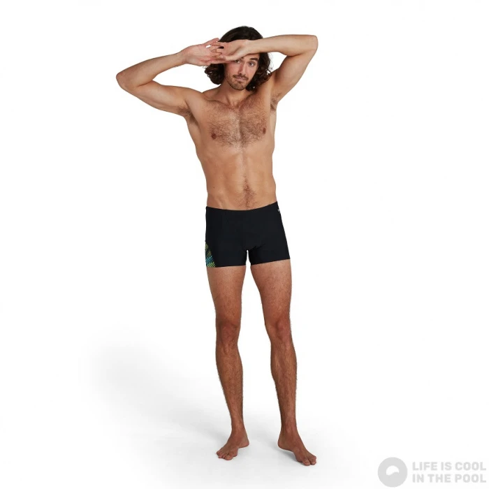 Speedo Allover V-Cut Aquashort Black/Light Adriatic/Acid/USA Charcoal 4 Speedo Allover V-Cut Aquashort Black/Light Adriatic/Acid/USA Charcoal - Image 2