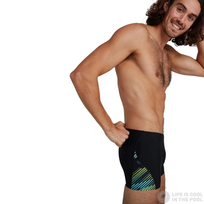 Speedo Allover V-Cut Aquashort Black/Light Adriatic/Acid/USA Charcoal 7 Speedo Allover V-Cut Aquashort Black/Light Adriatic/Acid/USA Charcoal - Image 5