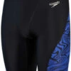 Speedo Allover V-Cut Jammer Black/Chroma Blue -Swimming Equipment Store speedo allover v cut jammer black chroma blue original