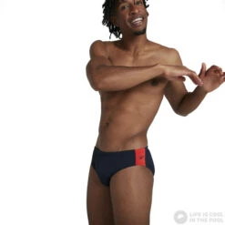 Speedo Boom Logo Splice 7cm Brief True Navy/Dragonfire Orange -Swimming Equipment Store speedo boom logo splice 7cm brief true navy dragonfire orange original 4