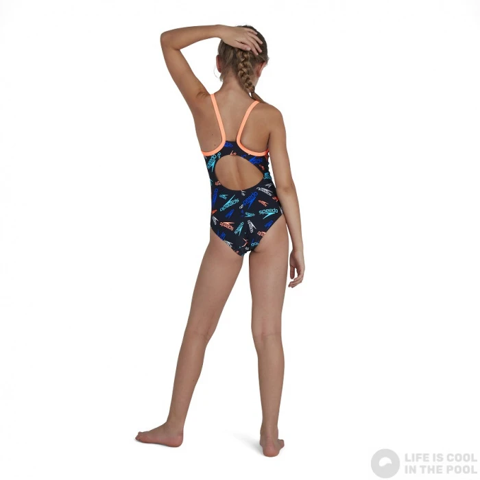 Speedo Boom Logo Thinstrap Muscleback Girl Black/Neon Fire/Light Adriatic 6 Speedo Boom Logo Thinstrap Muscleback Girl Black/Neon Fire/Light Adriatic - Image 4