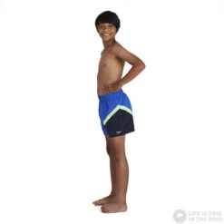 Speedo Colourblock 13 Watershort Boy Blue Flame/Zest Green/True Navy -Swimming Equipment Store speedo colourblock 13 watershort boy blue flame zest green true navy original 2