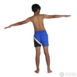 Speedo Colourblock 13 Watershort Boy Blue Flame/Zest Green/True Navy -Swimming Equipment Store speedo colourblock 13 watershort boy blue flame zest green true navy original 3