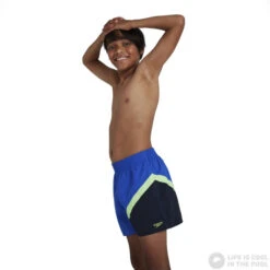 Speedo Colourblock 13 Watershort Boy Blue Flame/Zest Green/True Navy -Swimming Equipment Store speedo colourblock 13 watershort boy blue flame zest green true navy original 5