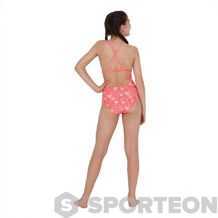 Speedo DazzleGeo Allover X Back 1 Piece Girl Phoenix Red/Powder Blush 6 Speedo DazzleGeo Allover X Back 1 Piece Girl Phoenix Red/Powder Blush - Image 4