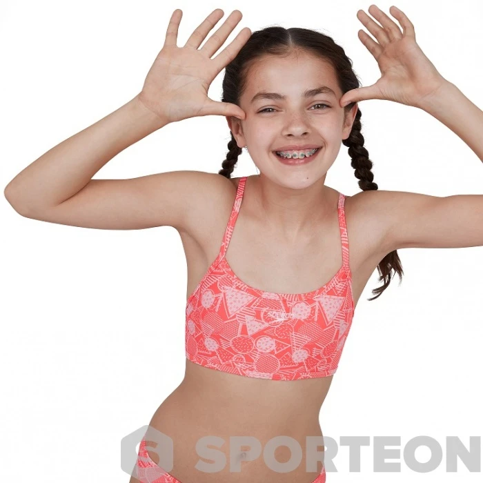 Speedo DazzleGeo Allover X Back 2 Piece Girl Phoenix Red/Powder Blush 7 Speedo DazzleGeo Allover X Back 2 Piece Girl Phoenix Red/Powder Blush - Image 5